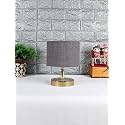 Table Lamp for Bedroom and Living Room - Night Light with Metal Base and Grey Jute Shade - 9 Inches Bedside Lamp for Room Décor - 154