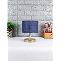 Lamp, Table Lamp, Night Lamp for Bedroom, Lamp for Living Room, Bedside Lamp, Table Lamp for Bedroom, Bedroom Decoration Items, Room Décor- (Metal Base, Blue Jute Shade)-9 Inches-147