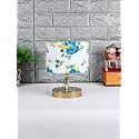 Lamp, Table Lamp, Night Lamp for Bedroom, Lamp for Living Room, Bedside Lamp, Table Lamp for Bedroom, Bedroom Decoration Items, Room Décor- (Metal Base, Multicolor Cotton Shade)-9 Inches-149