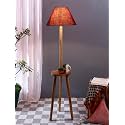 Maroon Jute Conical Wooden Floor Lamp -30-(14x55.75inches) -Tripod Natural