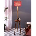Maroon Jute Drum Wooden Floor Lamp -11-(12x56.7inches) -Tripod Natural