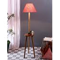 Pink Jute Conical Wooden Floor Lamp -29-(14x55.75inches) -Tripod Natural