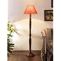 Pink Jute Shade Conical Floor Lamp with Wooden Base - Height 55.75 Inches | Stylish Night Lamp for Living Room, Bedroom, Bedside Table, Study &amp; Home Decor Lighting | Empire, Ideal for Gifting