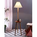 Vintage Cotton Shade Wood Floor Lamp -44-(12x53.75inches-Tripod Natural