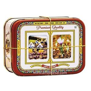 amee pure kashmiri kesar saffron 50 gram tin original tested amp certified by nabl accredited laboratory a quality use for pregnant women sweets milk health and good for gift 50 gram saffron