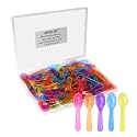 AMEILOZ 3 Inch Tiny Mini Tasting Spoons Colored Disposables Small Taster Spoon, Mini Sampling Spoon for Desserts Pudding Jello Shots Ice Cream (1 Pack of 30 PCS)