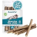 AmeizPet Catnip Sticks for Cats, Cat Dental Chew Sticks - Natural Matatabi Cat Dental Care, Silvervine Cat Teeth Cleaning (12 pcs)