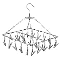 AMENSHREE - 25 Clips Stainless Steel Square Cloth Dryer/Clothes Drying Stand/Hanger with Clips (Clothes Peg) (25 Clips (Square))