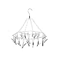 AMENSHREE - 27 Clips Stainless Steel Hexagon Cloth Dryer/Clothes Drying Stand/Hanger with Clips (Clothes Peg) (27 Clips (Hexagon)