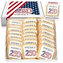 America 250th Anniversary Cookies American Flag 250 Birthday Cookie INDIVIDUALLY WRAPPED July 4th Party Favors Patriotic USA Independence Day | 24 Pack | For Kids Men Women Bulk Red White Blue