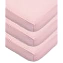 American Baby Company 3 Pack Fitted Crib Sheets 52x28", Pink