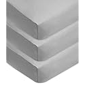 American Baby Company 3 Pack Fitted Crib Sheets 52x28", Grey