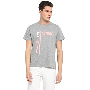 AMERICAN CREW Printed Round Neck T-Shirt for