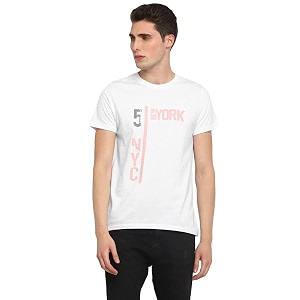 AMERICAN CREW Printed Round Neck T-Shirt for