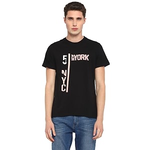 AMERICAN CREW Printed Round Neck T-Shirt for