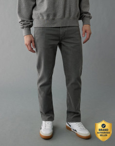 American Eagle Straight Fit Men Grey Jeans