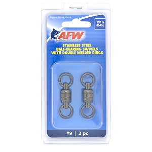american fishing wire 9 stainless steel ball bearing swivels 2-piece black 890-pound