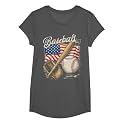 American Flag Baseball Player Bat Fan Catcher Pitcher USA T-Shirt