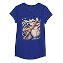 American Flag Baseball Player Bat Fan Catcher Pitcher USA T-Shirt