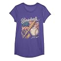 American Flag Baseball Player Bat Fan Catcher Pitcher USA T-Shirt