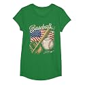 American Flag Baseball Player Bat Fan Catcher Pitcher USA T-Shirt