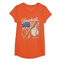 American Flag Baseball Player Bat Fan Catcher Pitcher USA T-Shirt