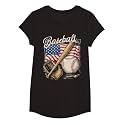 American Flag Baseball Player Bat Fan Catcher Pitcher USA T-Shirt