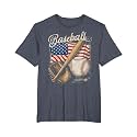 American Flag Baseball Player Bat Fan Catcher Pitcher USA T-Shirt