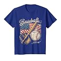 American Flag Baseball Player Bat Fan Catcher Pitcher USA T-Shirt