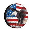 American Flag Eagle Spare Tire Cover Universal Fit for Trailer, RV, SUV, Truck, Camper - Weatherproof Wheel Cover - Available in 14"" 15"" 16"" 17"", Black1