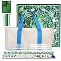 American Mahjong 4-Layer Acrylic Mahjong Set with Translucent Forest Green Backs, 2 Carrying Bags, 4 Acrylic Racks with Pushers, Mat – Portable Mahjong Set for Family Game Night & Travel
