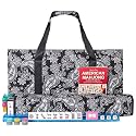American Mahjong Game Set, 166 Quality White Tiles, 4 All-in-One Color Rack/Pushers, Complete Mahiong Tile Set Black Printed Carrying Bag