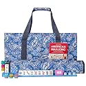 American Mahjong Game Set, 166 Quality White Tiles, 4 All-in-One Color Rack/Pushers, Mahjong Tile Set with Blue Printed Carrying Bag
