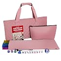 American Mahjong Set with Storage Bag, 166 White Tiles, 4 All-in-One Rack/Pushers, Mahjong Tiles Set (Ma Jong, Mah-Jongg, Majiang)