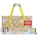 American Mahjong Tile Set, 166 White Tiles Mahjong Set, 4 Transparent All-in-One Racks/Pushers, Complete Game Set with Yellow Printed Carrying Bag