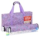 American Mahjong Tile Set, 166 White Tiles Mahjong Set, 4 Transparent All-in-One Racks/Pushers, Complete Game Set with Purple Printed Carrying Bag