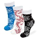 American Mammoth 3 Pairs Cozy Cabin Socks for Women - Aloe Infused Fuzzy Fluffy Comfortable Socks