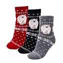 American Mammoth 3 Pairs Cozy Cabin Socks for Women - Aloe Infused Fuzzy Fluffy Comfortable Socks