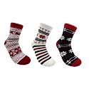 American Mammoth 3 Pairs Cozy Cabin Socks for Women - Aloe Infused Fuzzy Fluffy Comfortable Socks