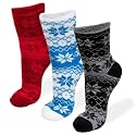 American Mammoth 3 Pairs Cozy Cabin Socks for Women - Aloe Infused Fuzzy Fluffy Comfortable Socks
