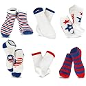 American Patriotic Stars and Stripes Crew Knee High Low Cut Ankle Novelty Socks for Men and Women Multipair