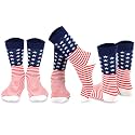 American Patriotic Stars and Stripes Crew Knee High Low Cut Ankle Novelty Socks for Men and Women Multipair