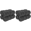 American Soft Linen Luxury Washcloths for Bathroom, 600 GSM 100% Cotton 4 Piece Turkish Wash Cloth Set, 13x13 in Soft Rags for Body and Face, Dark Gray Washcloths (Pack of 2)