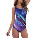 American Trends Athletic One Piece Swimsuits for Women Modest Full Coverage
