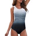 American Trends Athletic One Piece Swimsuits for Women Modest Full Coverage