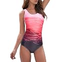 American Trends Athletic One Piece Swimsuits for Women Modest Full Coverage