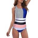 American Trends Athletic One Piece Swimsuits for Women Modest Full Coverage