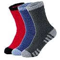 American Trends Men's Fuzzy Slipper Socks - Fluffy Cozy Unisex Winter Warm Sleep Socks