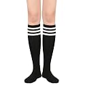 American Trends Women's Knee High Socks,Retro Striped Athletic Tube Socks for Softball, Cheer, School Spirit Week &amp; Field Day