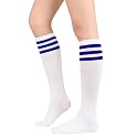 American Trends Women's Knee High Socks,Retro Striped Athletic Tube Socks for Softball, Cheer, School Spirit Week &amp; Field Day